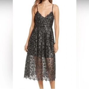 ASTR The Label Metallic Lace Floral Dress NWOT